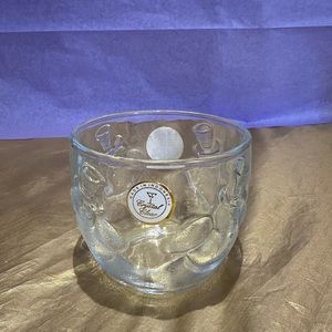 Crystal, Clear and Frosted Snowman Holiday, GlassVotive,Candle Holder.